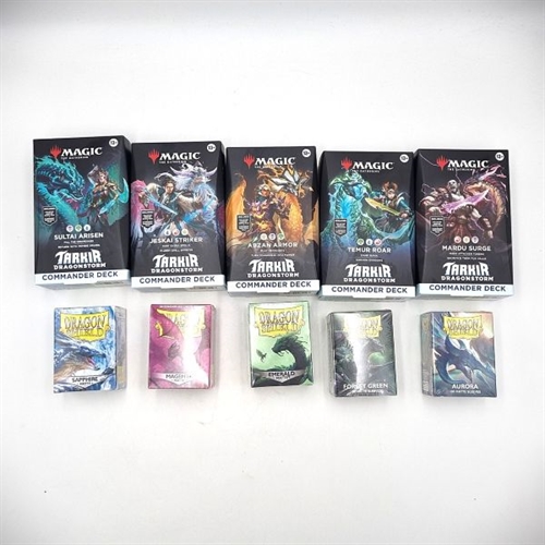 Tarkir Dragonstorm - All 5 Commander decks and 5x Dragonshield Sleeves - Magic the Gathering (Eng)